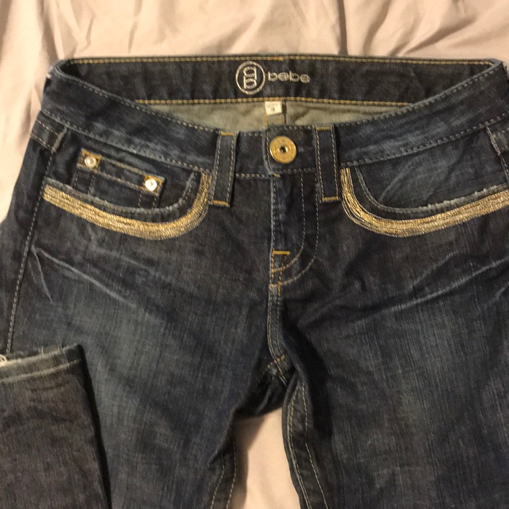 Bebe dark wash flare leg jeans -sz 28